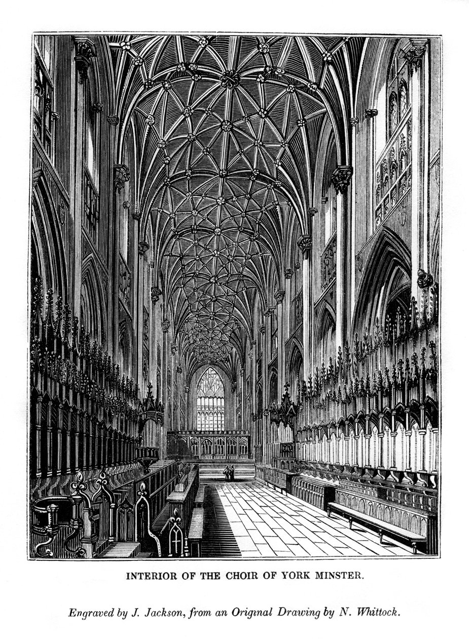 Wnętrze chóru York Minster, c1830-1860 1843 autorstwa J. Jackson