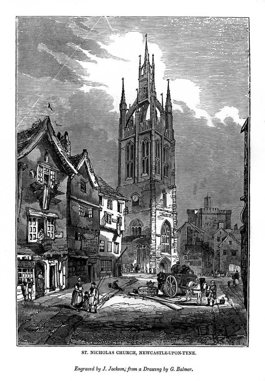 Kościół św. Mikołaja, Newcastle-upon-Tyne, 1843 autorstwa J. Jackson