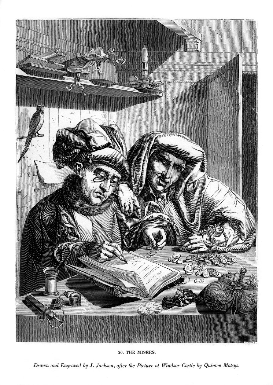 Skąpcy, ok. 1480-1530 1843. autorstwa J. Jackson