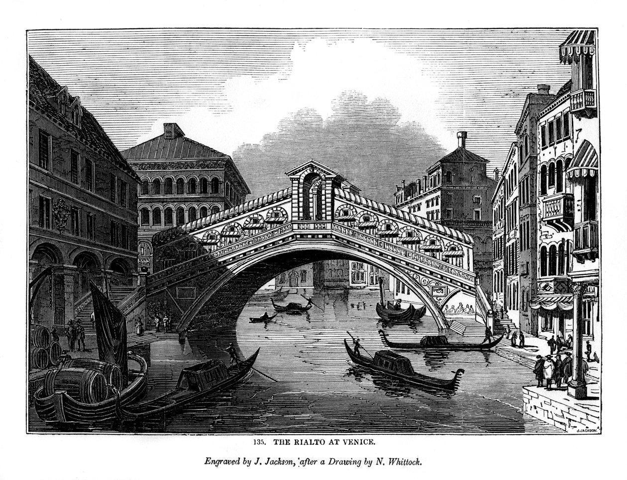 Rialto w Wenecji, 1843 autorstwa J. Jackson