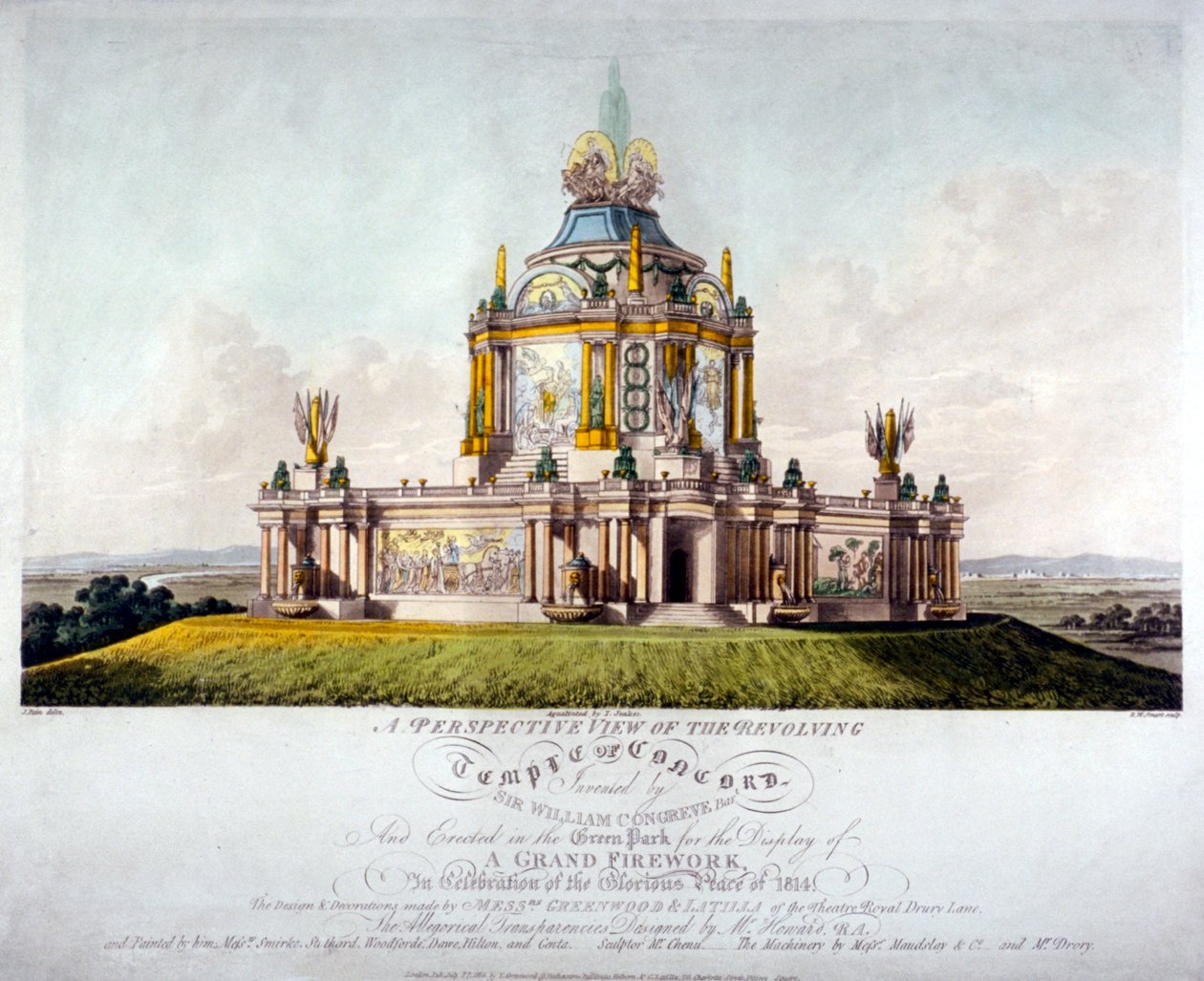 Świątynia Zgody, Green Park, Westminster, Londyn, 1814 autorstwa J Jeakes