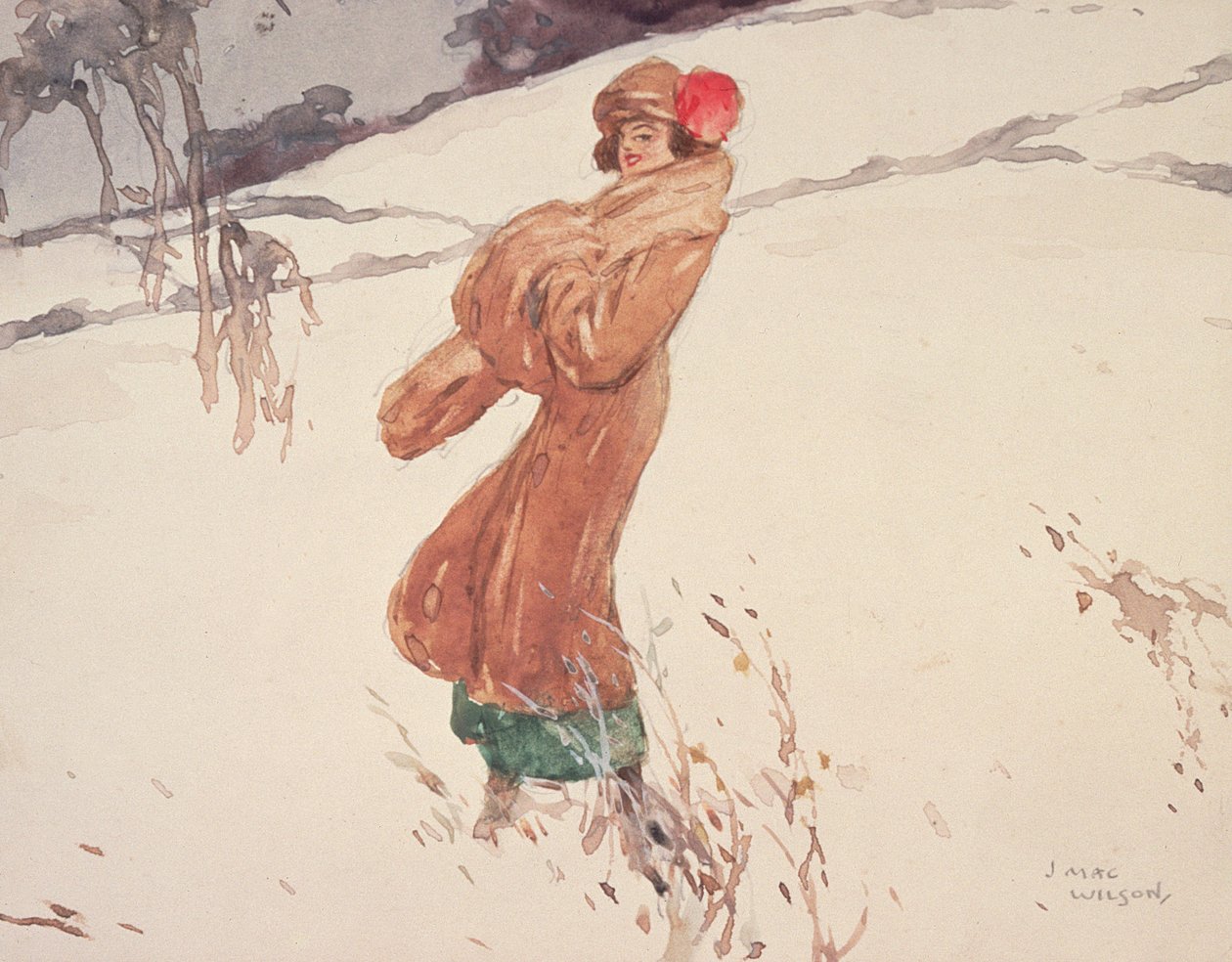 W śniegu (wc na papierze) autorstwa J. MacWilson