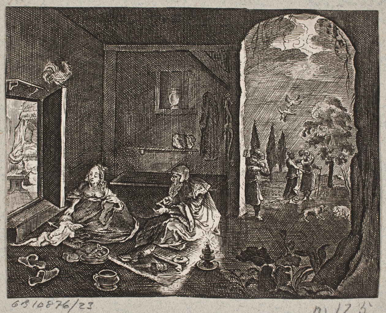 Ilustracja do Adama Oleariusa, „Perski Rosenthal genialnego poety Schicha Saadi […]”, Szlezwik 1660 autorstwa J. Muller