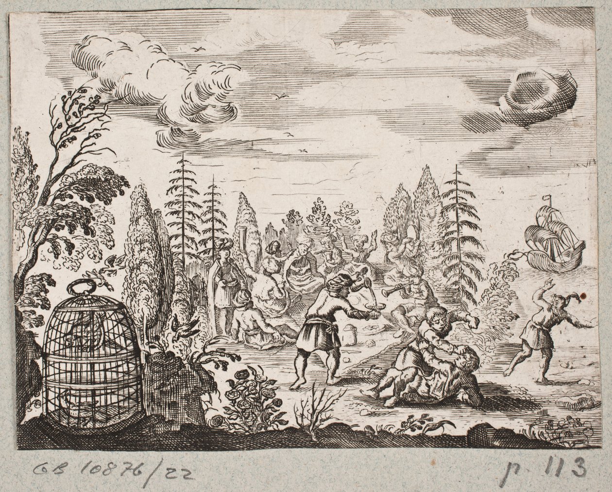 Ilustracja do Adama Oleariusa, „Perski Rosenthal genialnego poety Schicha Saadi […]”, Szlezwik 1660 autorstwa J. Muller