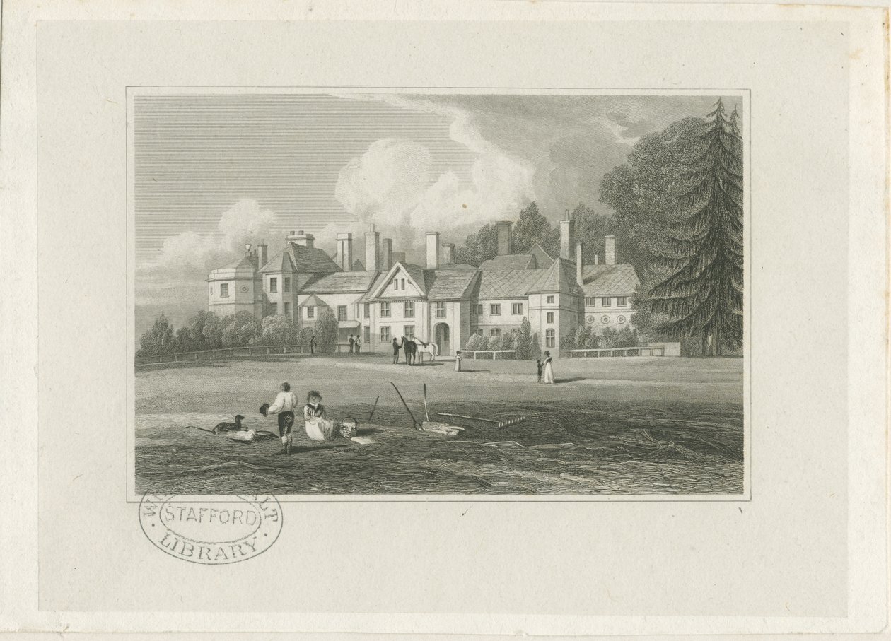 Hagley Hall: grawerowanie, nd [1780-1847] autorstwa John Preston Neale