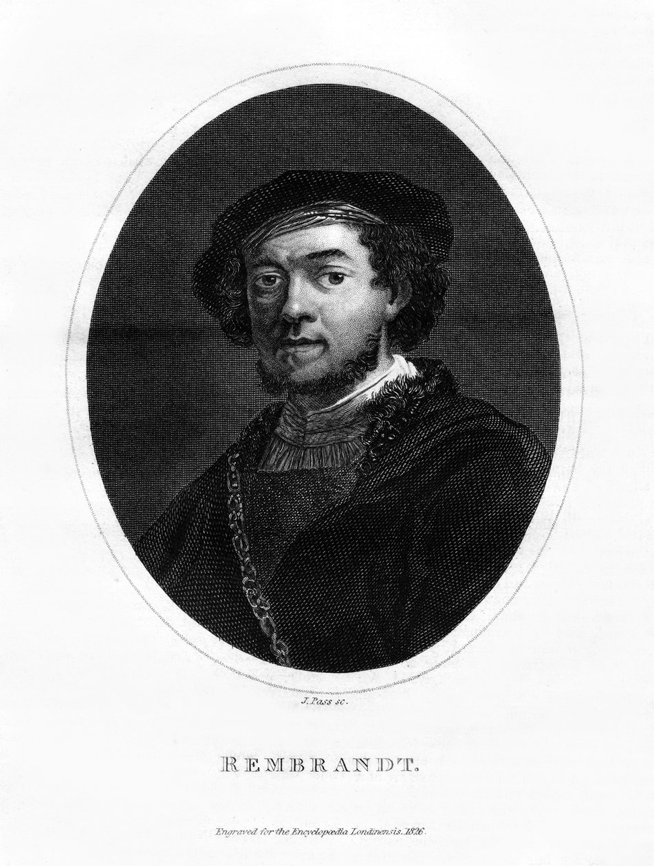 Rembrandt, holenderski malarz, 1826 autorstwa J. Pass