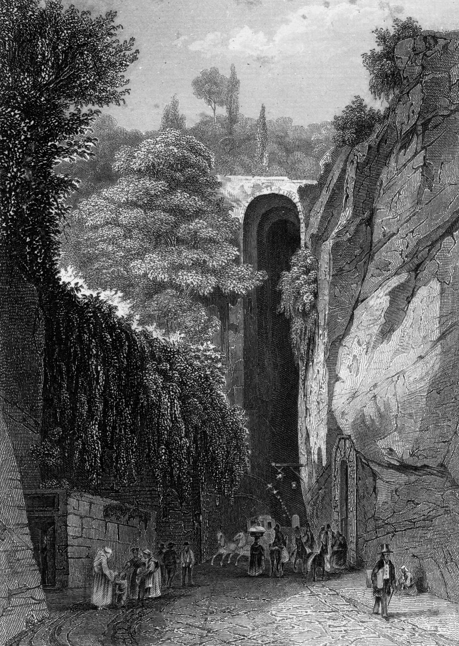 Grota Posillipo niedaleko Neapolu, Włochy, XIX wiek autorstwa J. Poppel