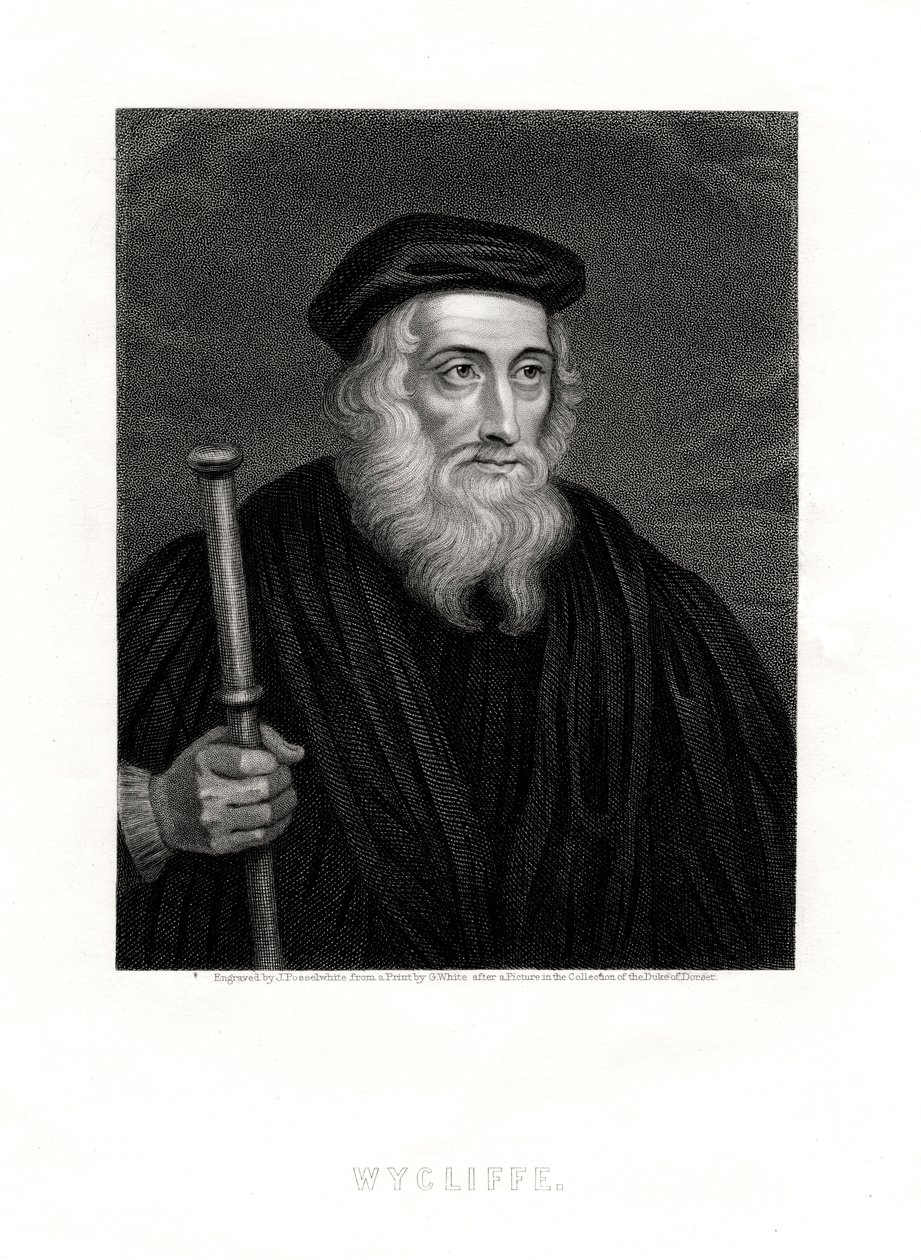 John Wycliffe, teolog angielski, XIX w. autorstwa J. Posselwhite