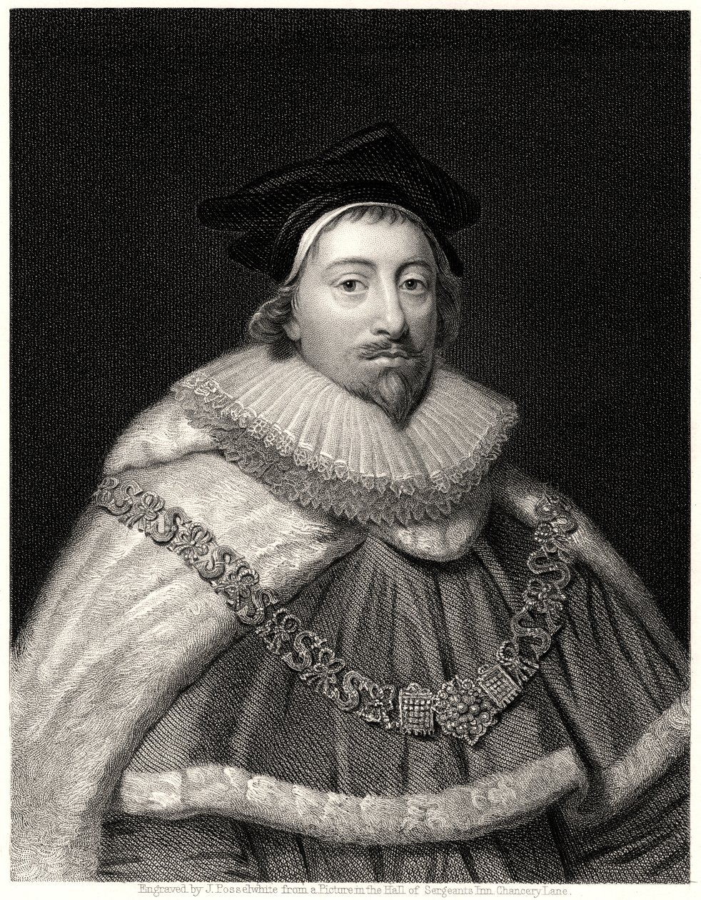Sir Edward Coke, rejestrator Londynu, XIX w. autorstwa J. Posselwhite