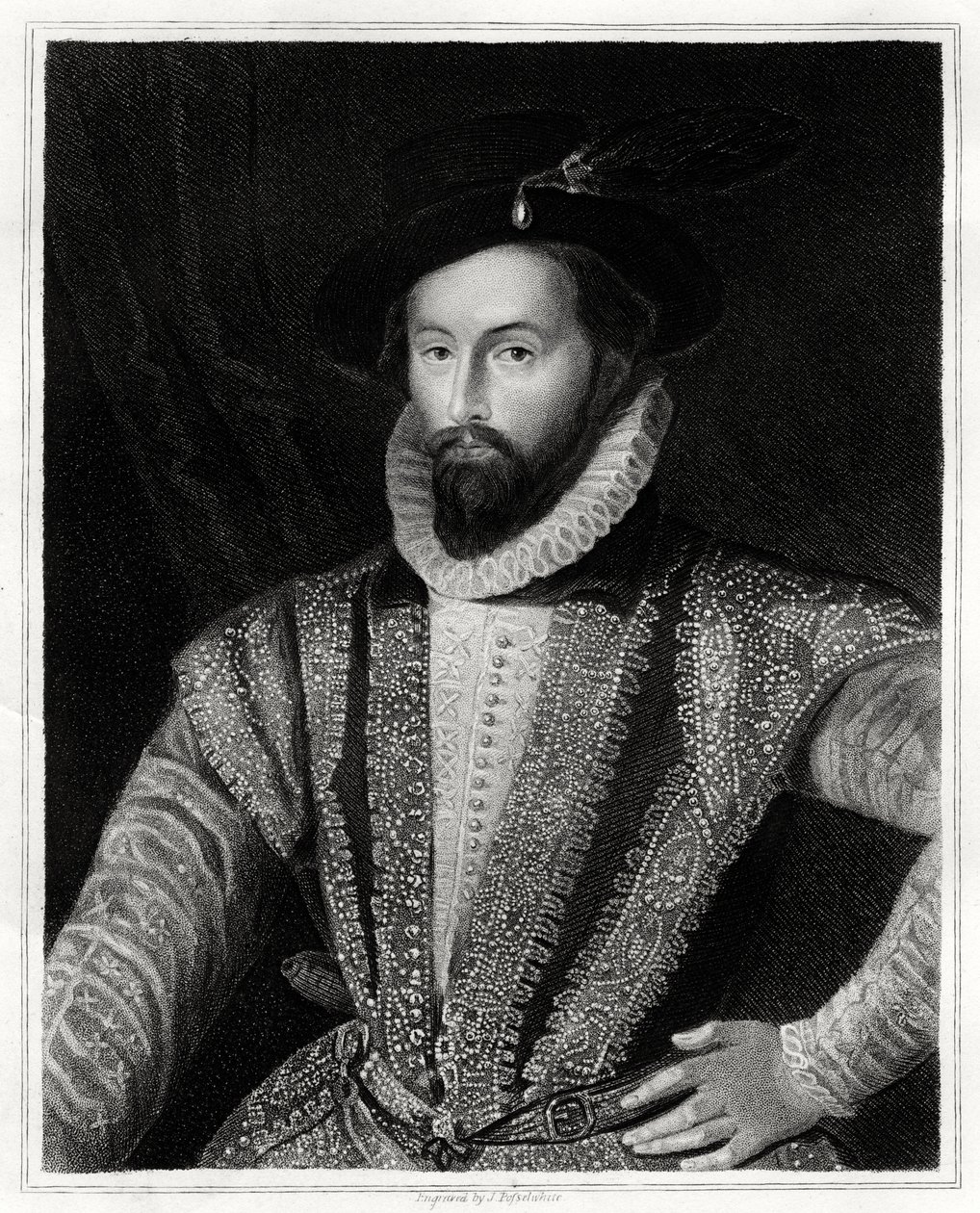 Sir Walter Raleigh, 1860 autorstwa J. Posselwhite