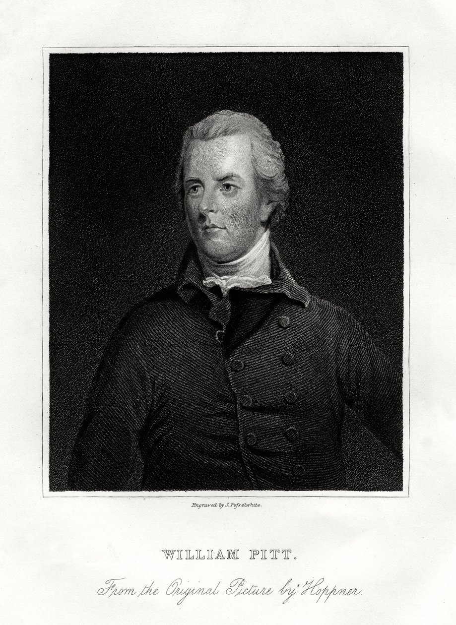 William Pitt Młodszy, brytyjski mąż stanu, XIX wiek autorstwa J. Posselwhite