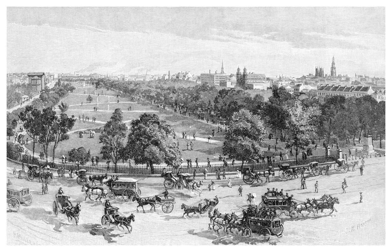 Hyde Park, Sydney, Nowa Południowa Walia, Australia, 1886. autorstwa J. R. Ashton