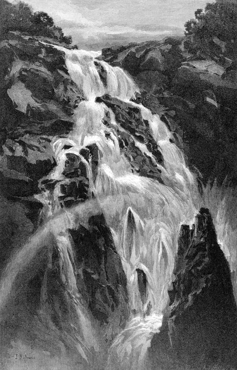 Wodospad Barron w pobliżu Cairns, Queensland, Australia, 1886. autorstwa J. R. Ashton