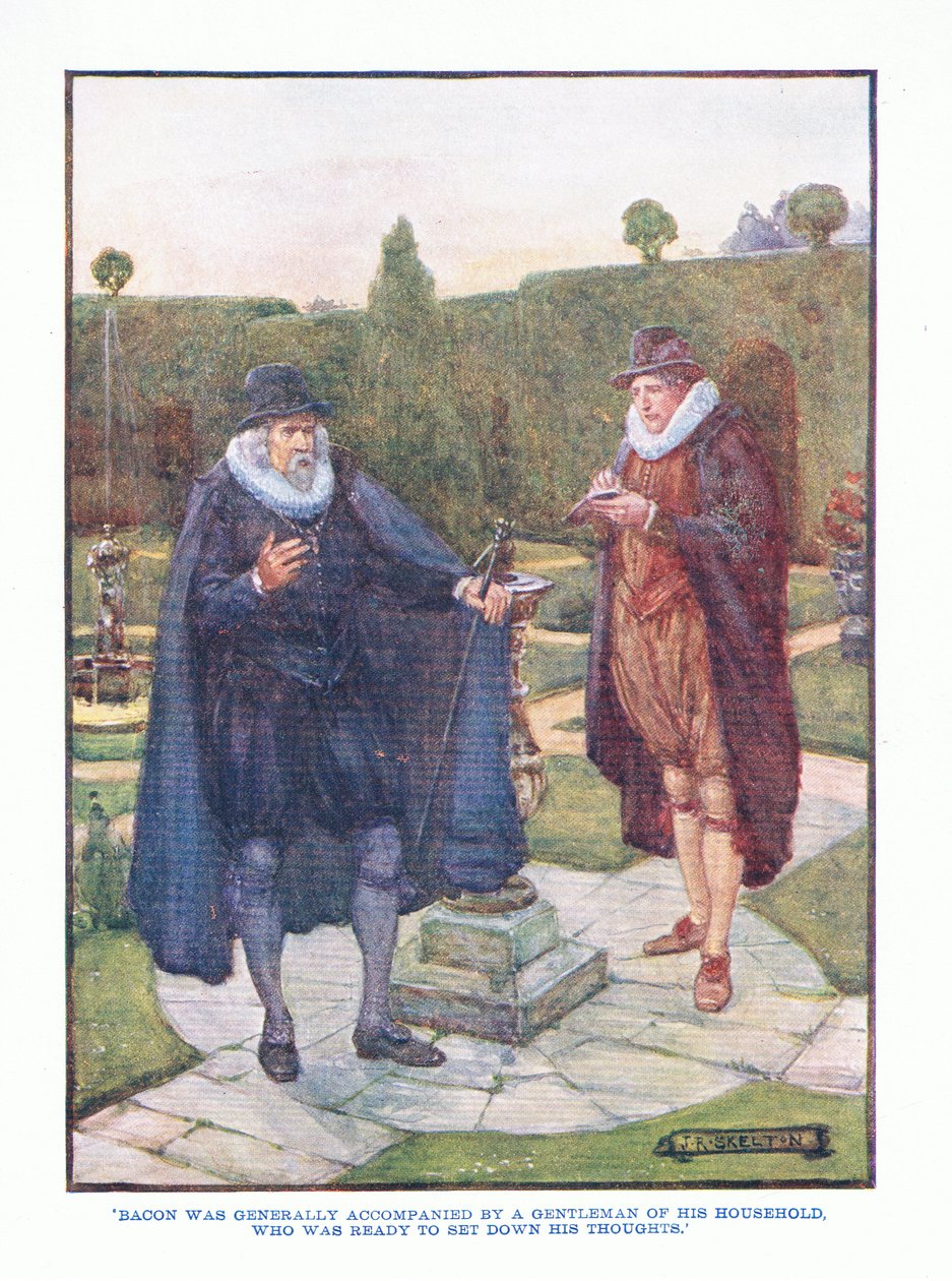 Baconowi na ogół towarzyszył dżentelmen z jego rodziny, z publikacji English Literature, wydanej przez TC i EC Jacka, ok.1920 autorstwa J. R. Skelton