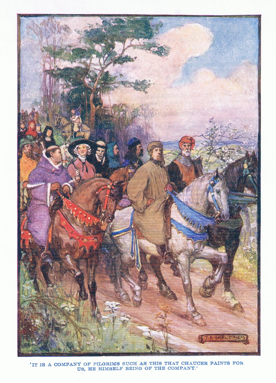 Jest to towarzystwo pielgrzymów, z wydawnictwa literatury angielskiej.T C & EC Jack, c.1920 autorstwa J. R. Skelton