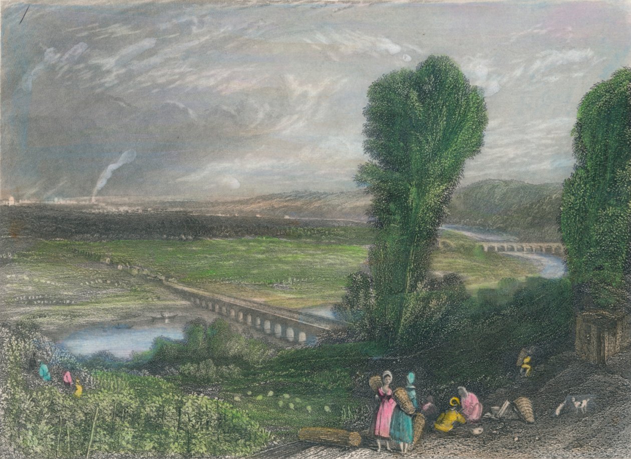 „Mosty St. Cloud i Sevres”, c1835. autorstwa J Radclyffe