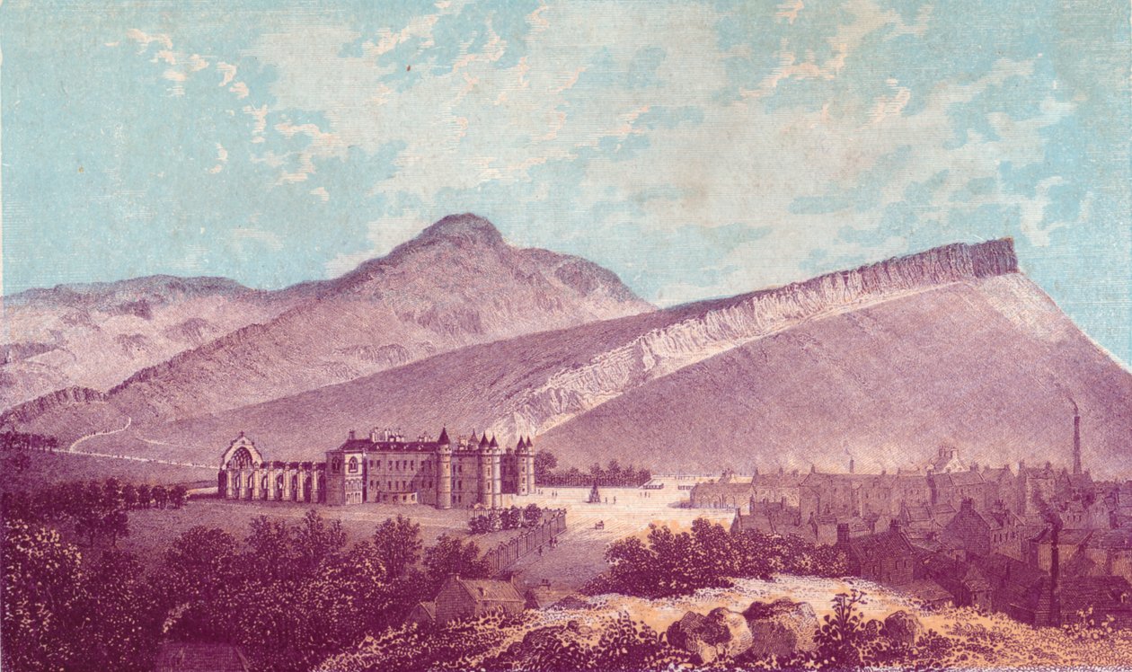 „Pałac Holyrood i siedziba Artura”, ok. 1880 r. autorstwa J Ramage