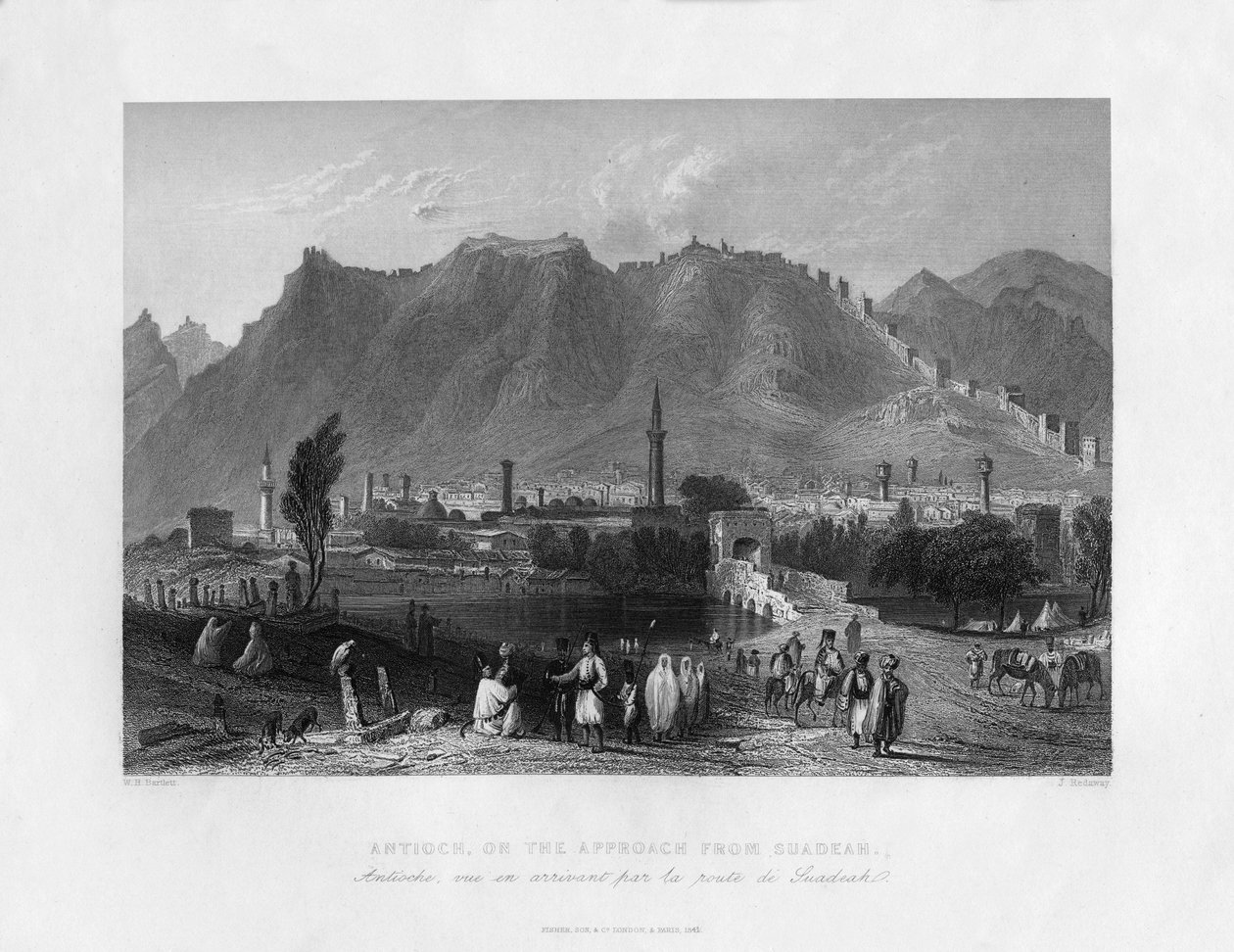 Antiochia, zbliżająca się z Suadeah, Turcja, 1841. autorstwa J. Redaway