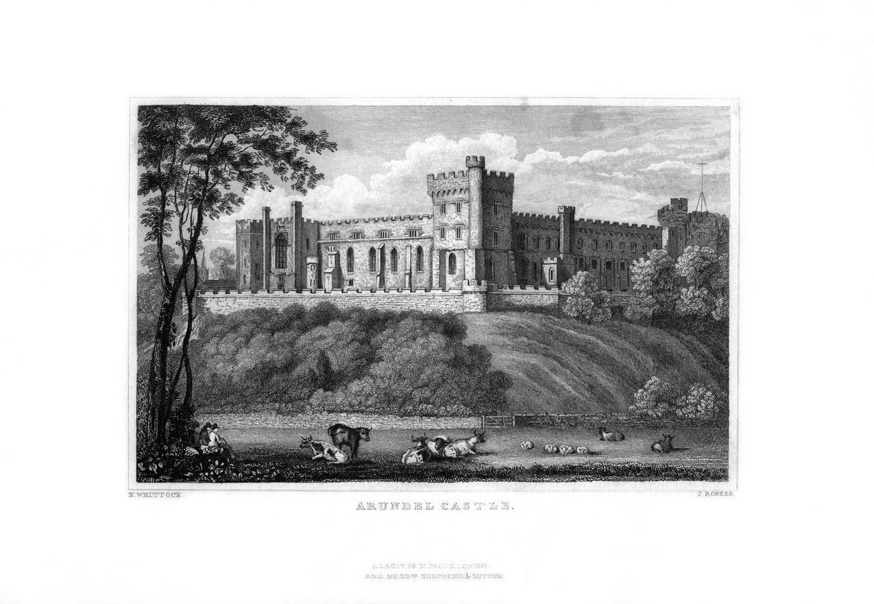 Zamek Arundel, West Sussex, 1829. autorstwa J. Rogers