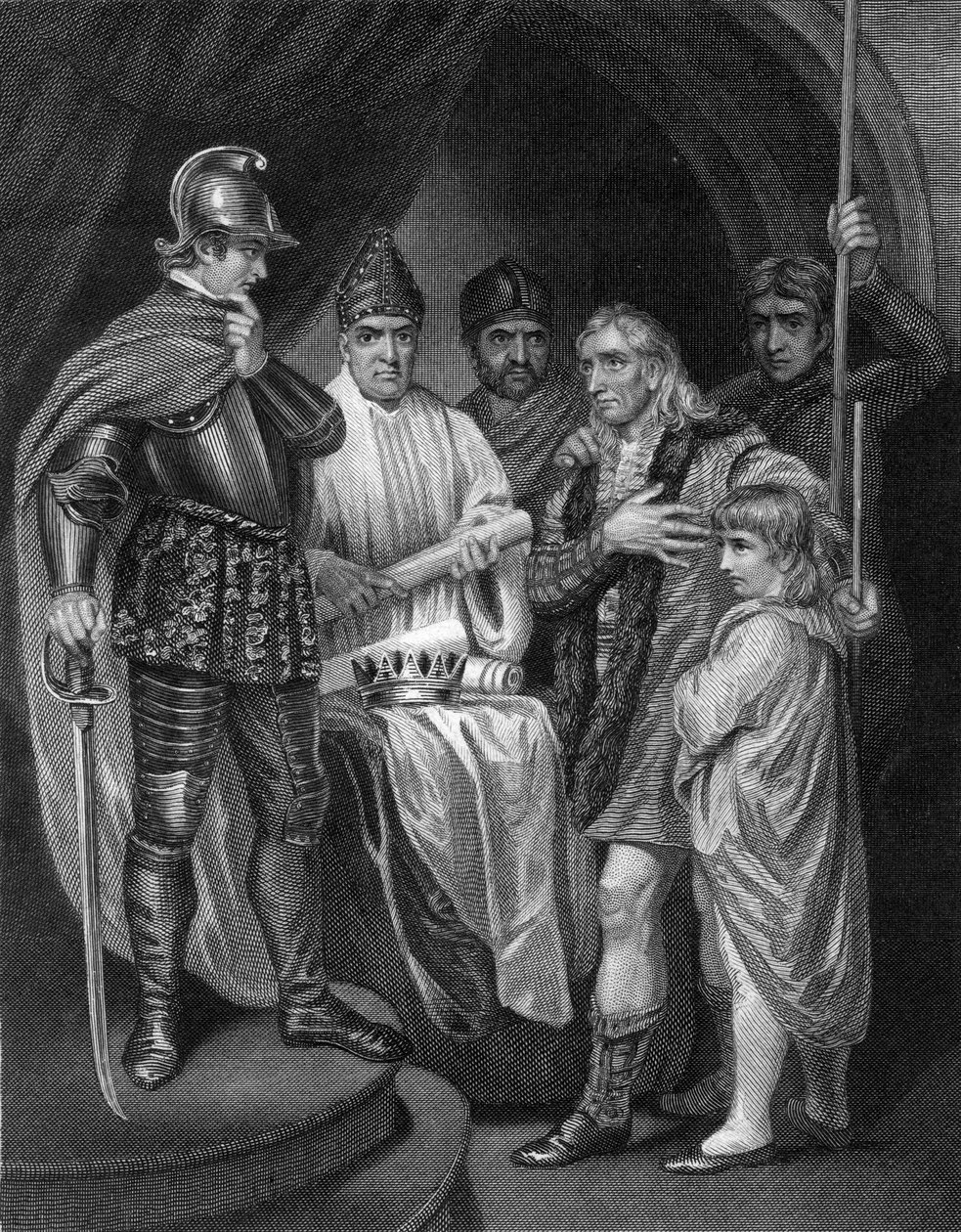 Balliol poddający swoją koronę Edwardowi I z Anglii, 1296. autorstwa J. Rogers