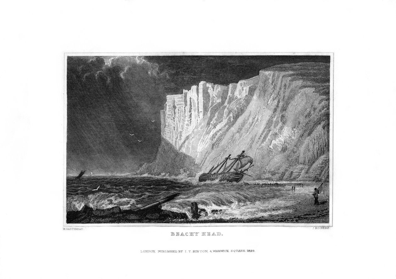 Beachy Head, East Sussex, 1829. autorstwa J. Rogers