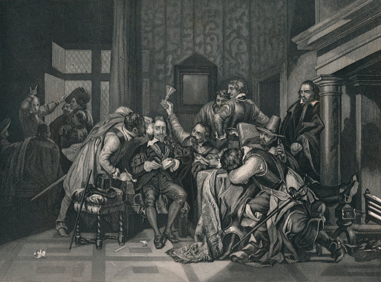 Karol Pierwszy w wartowni, 1649, połowa XIX wieku. autorstwa J. Rogers