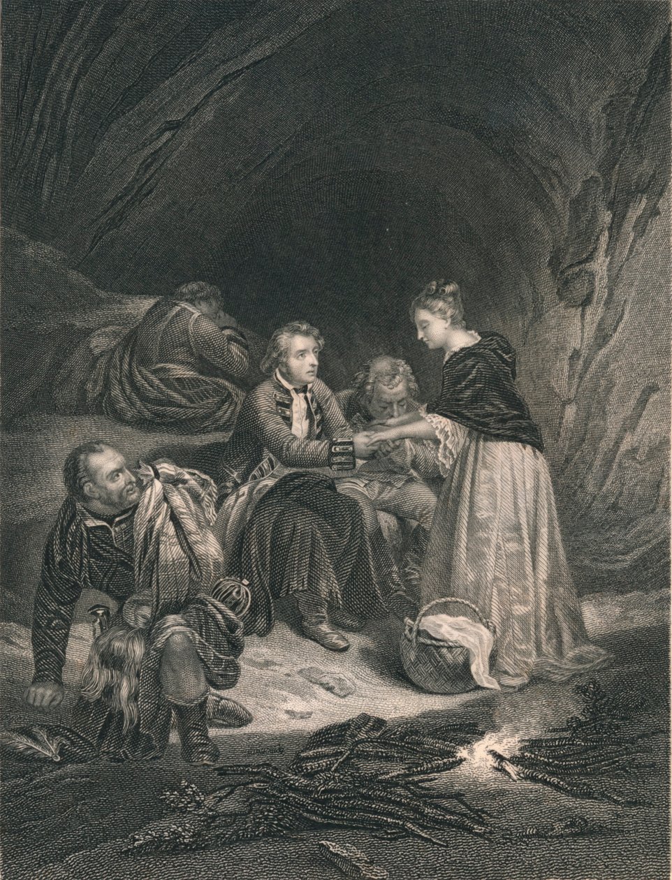 Cz. Edward Uzurpator i Flora Macdonald, połowa XIX wieku. autorstwa J. Rogers