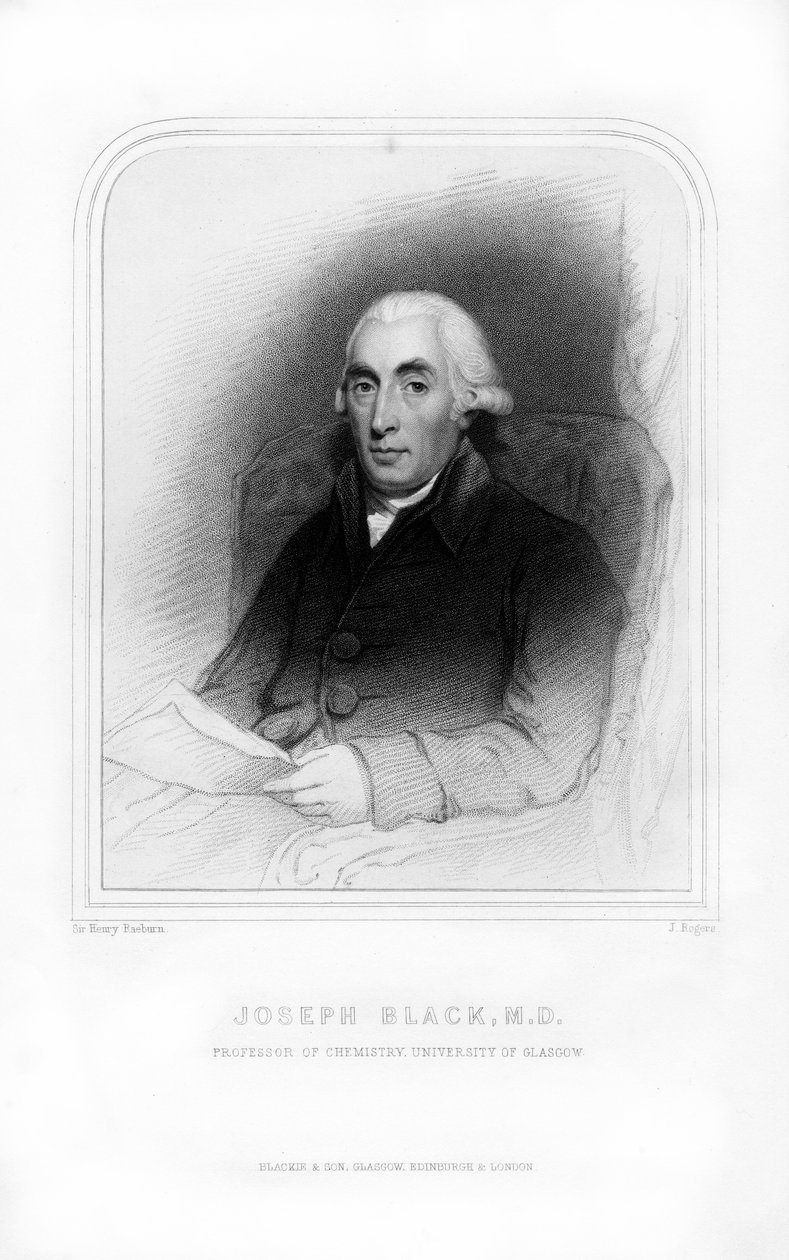 Joseph Black, szkocki fizyk i chemik, 1870. autorstwa J. Rogers