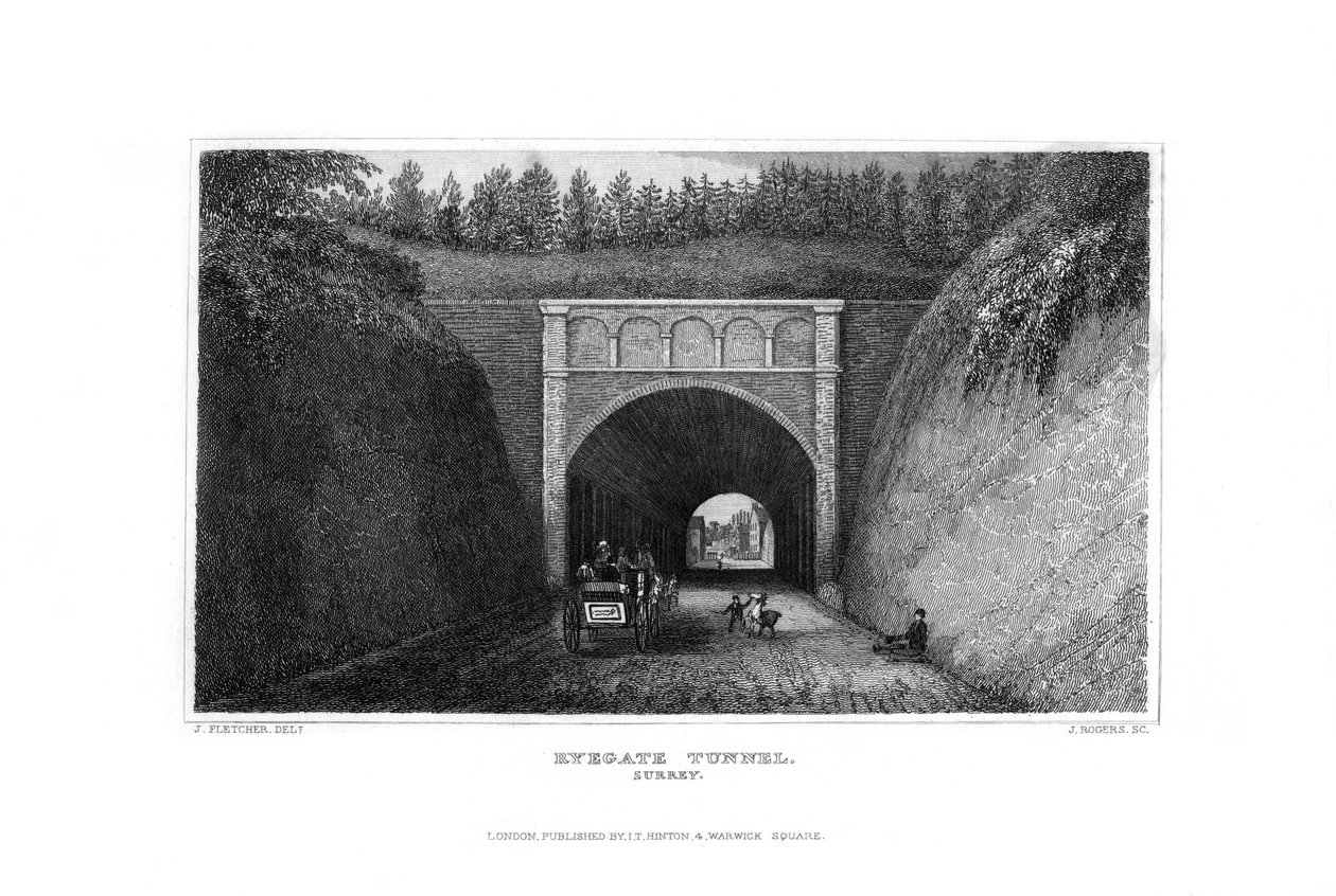 Tunel Ryegate, Surrey, 1829. autorstwa J. Rogers