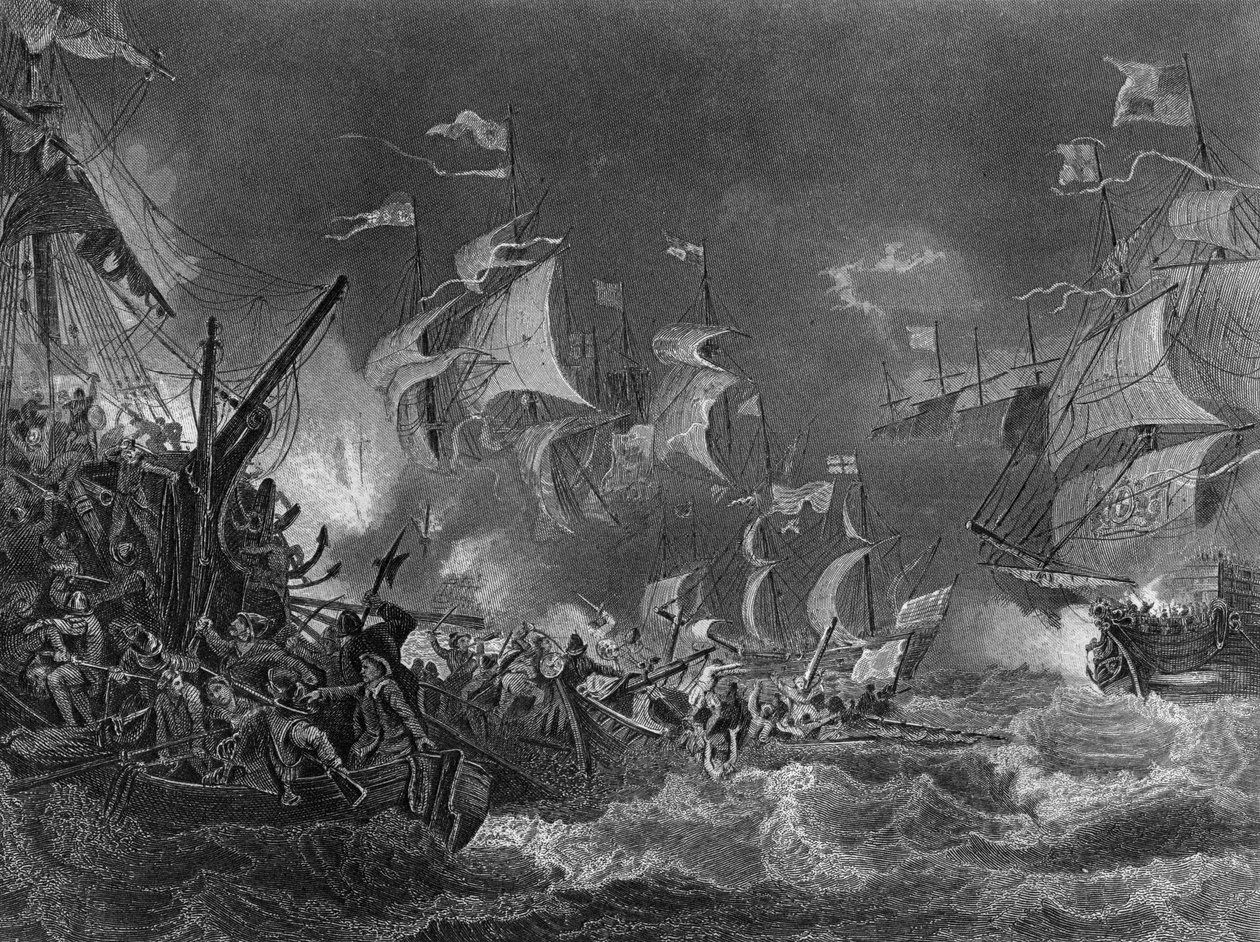 Klęska hiszpańskiej Armady, 1588 c1857. autorstwa J. Rogers