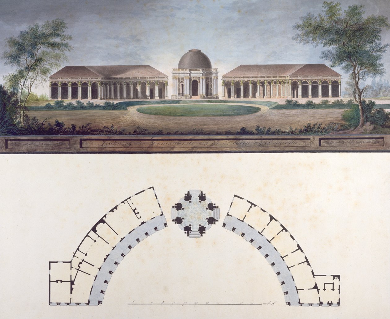 Świątynia Słońca w Ermitażu w Bayreuth ok. 1780 (wc na papierze) autorstwa J. Saher