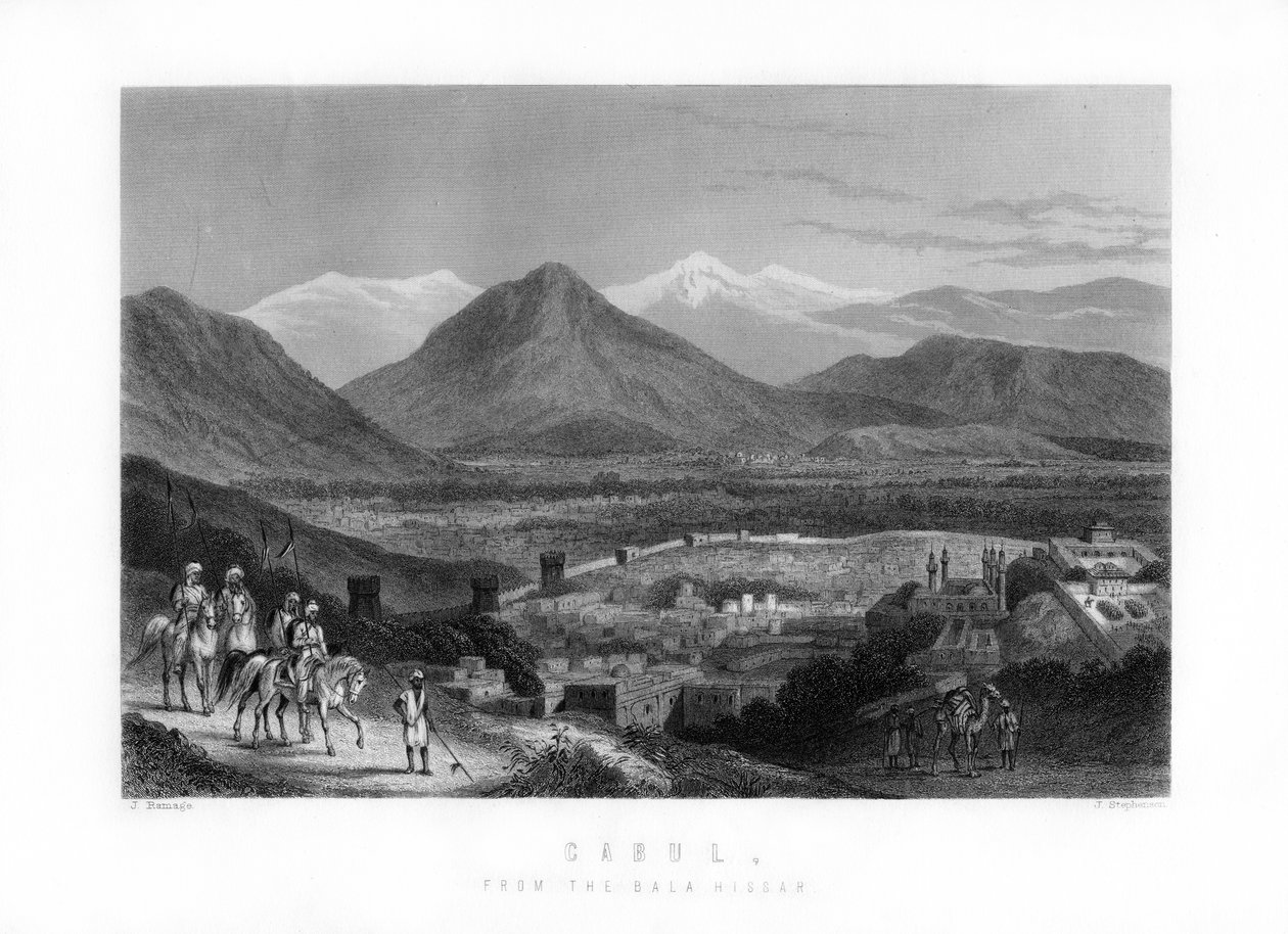 Kabul z Bala Hissar, Afganistan, 1893 autorstwa J. Stephenson