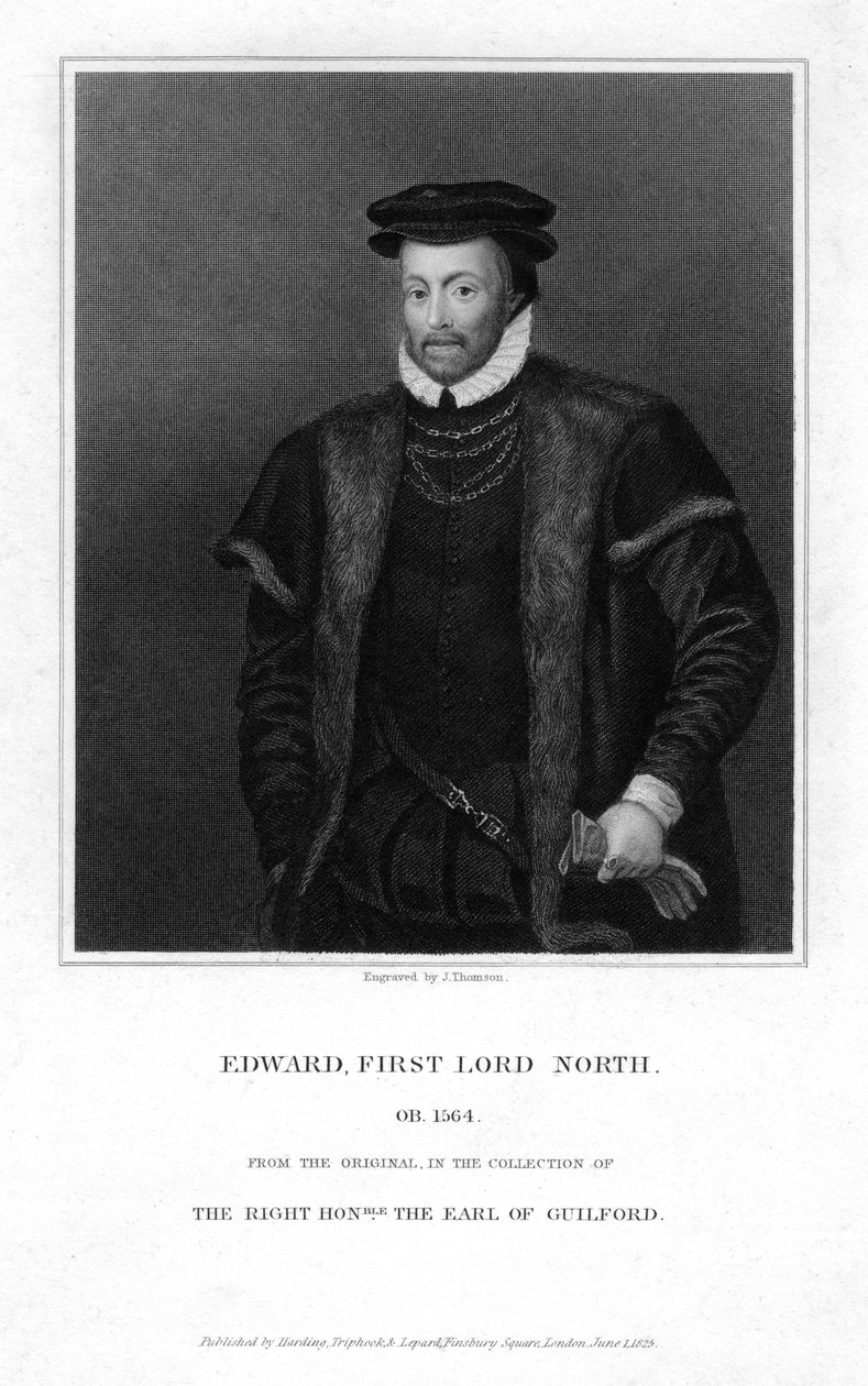 Edward North c1496-1564, 1. Lord North, 1825. autorstwa J. Thomson
