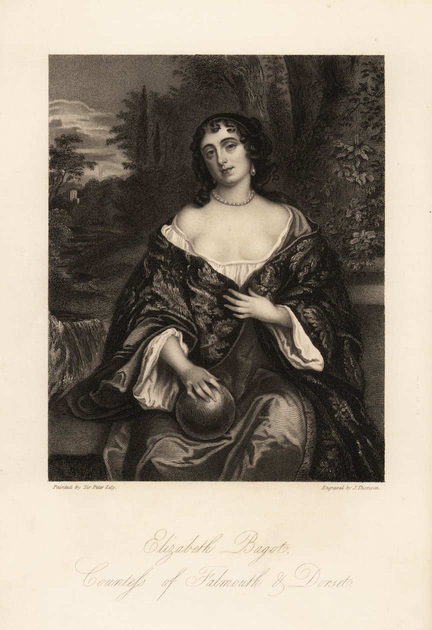 Elizabeth Bagot, czyli Mary, hrabina Falmouth i Dorset, żona Charlesa Berkeleya autorstwa J. Thomson