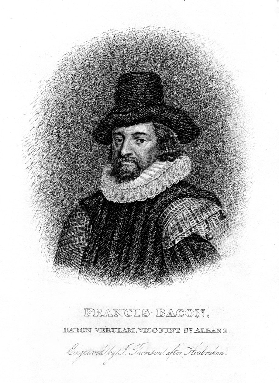 Francis Bacon, angielski filozof, mąż stanu i eseista, XIX wiek. autorstwa J. Thomson