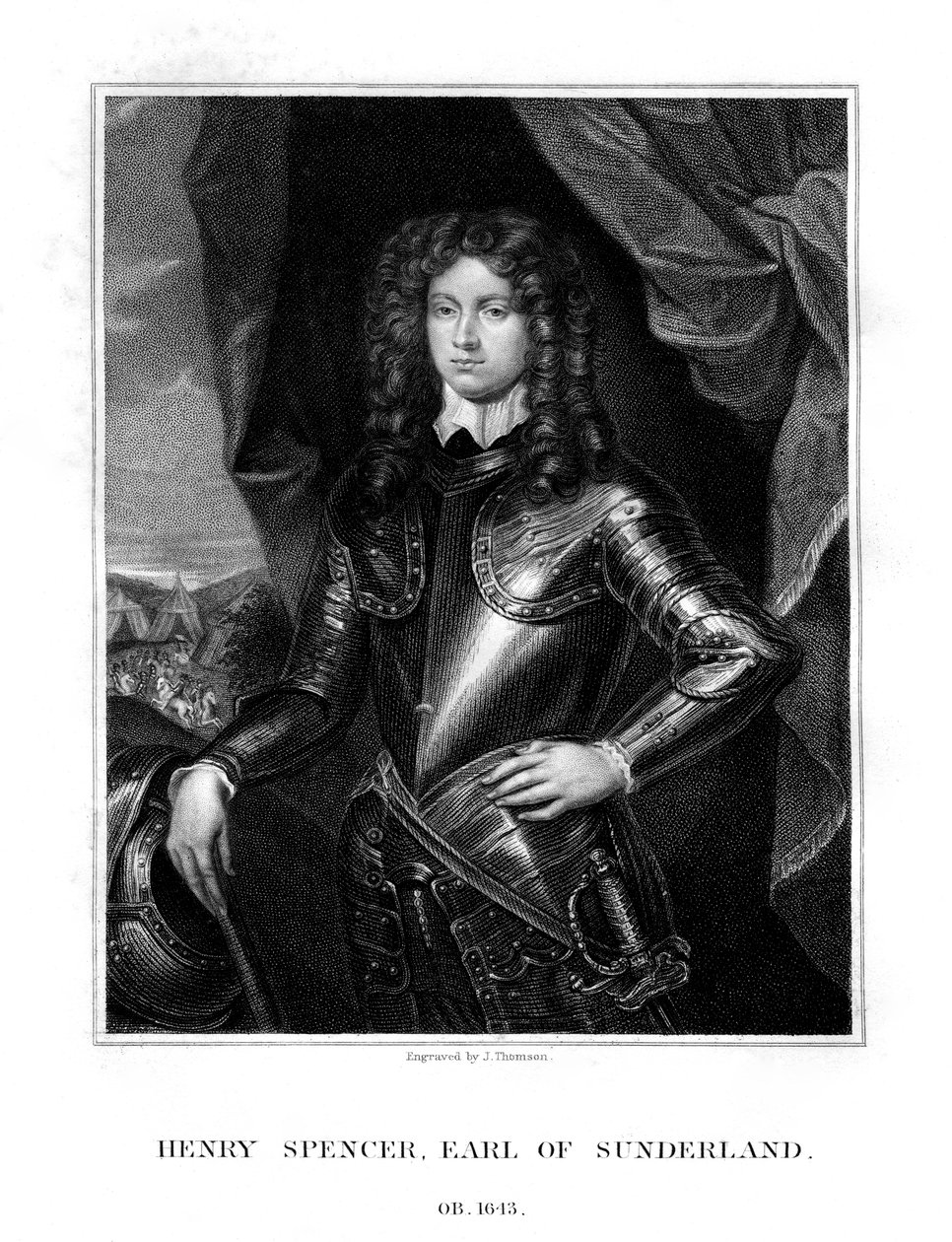Henry Spencer, 1. hrabia Sunderland, żołnierz angielski, 1823. autorstwa J. Thomson