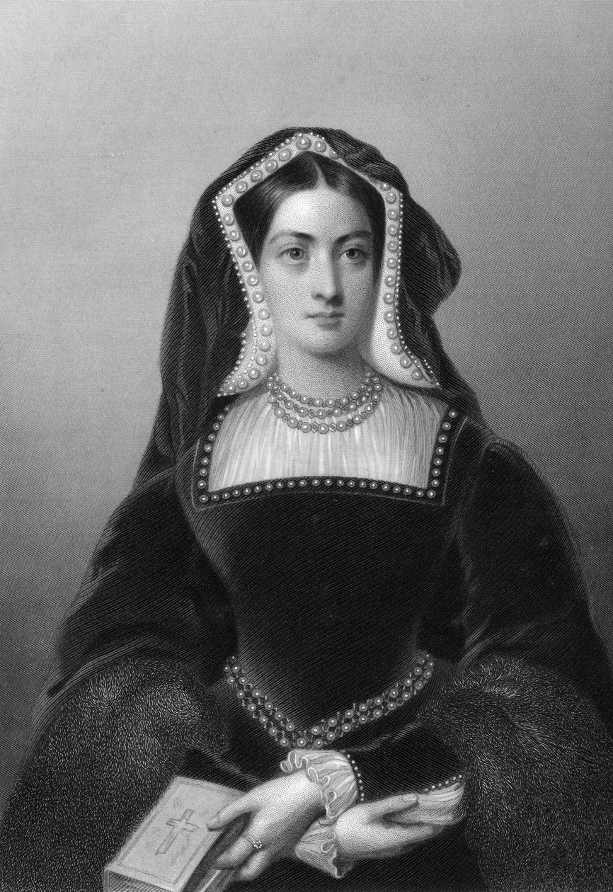 Katarzyna Aragońska 1485-1536, pierwsza żona króla Henryka VIII, 1851. autorstwa J. W. Knight