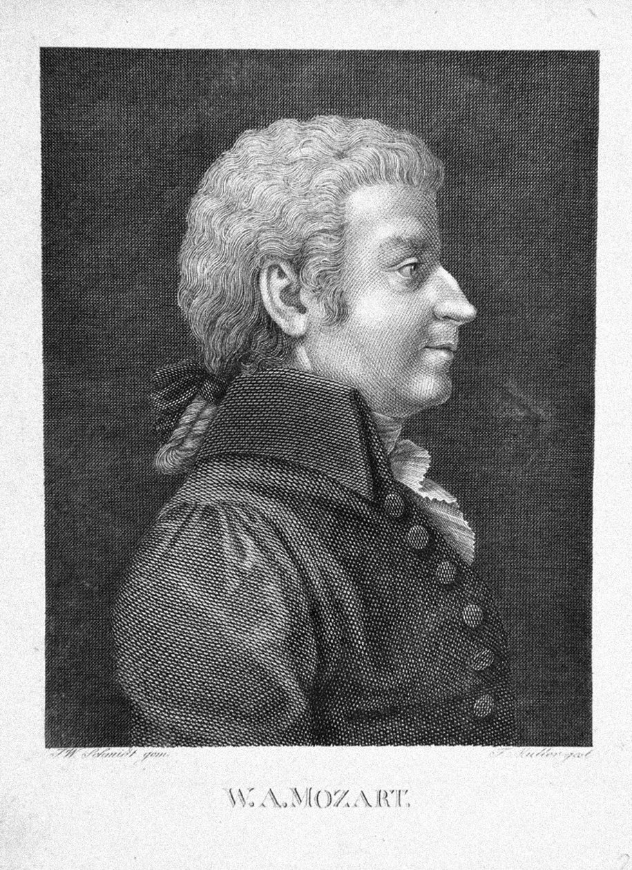 Wolfgang Amadeusz Mozart, ok. 1825 autorstwa J. W. Schmidt