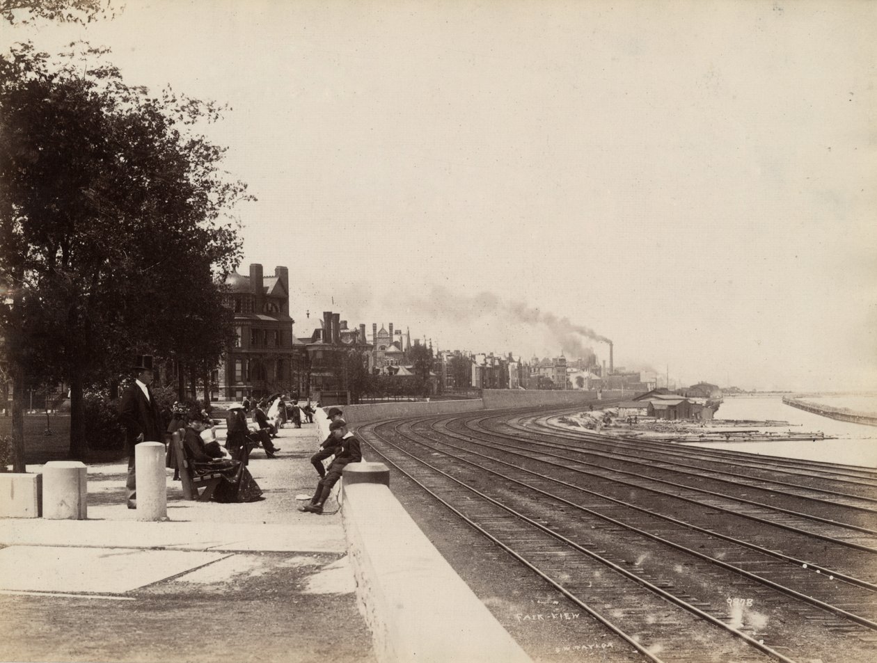 Widok na 35. Ulicę patrzącą na północ, Chicago, ok. 1888 r. autorstwa J. W. Taylor