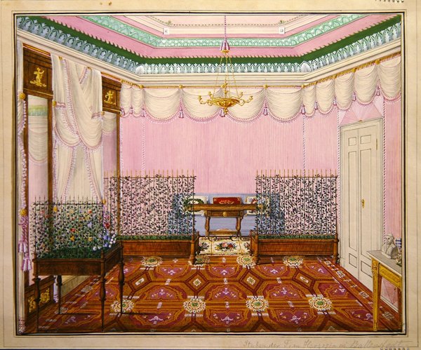 Neoklasyczna redakcja biedermeierowska w Schloss Ballenstedt, Saxe-Anhalt autorstwa J. Willing