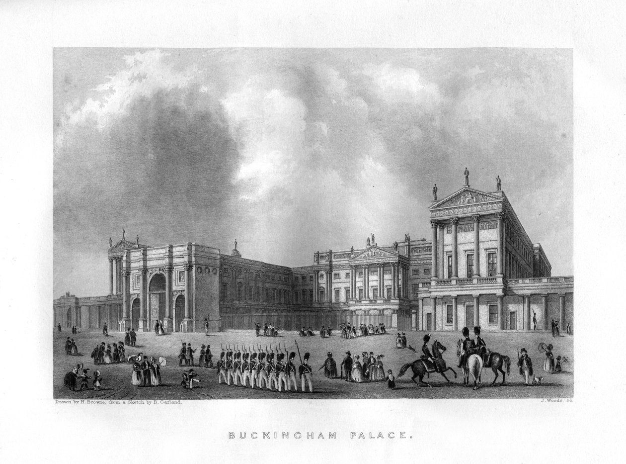 Pałac Buckingham, Londyn, XIX wiek. autorstwa J. Woods