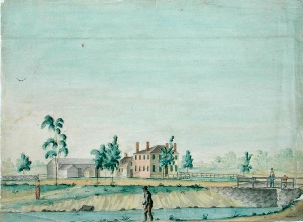 William Rogers House, Billerica, Massachusetts, c.1820 (akwarela i tusz na papierze) autorstwa Jabez Ward Barton