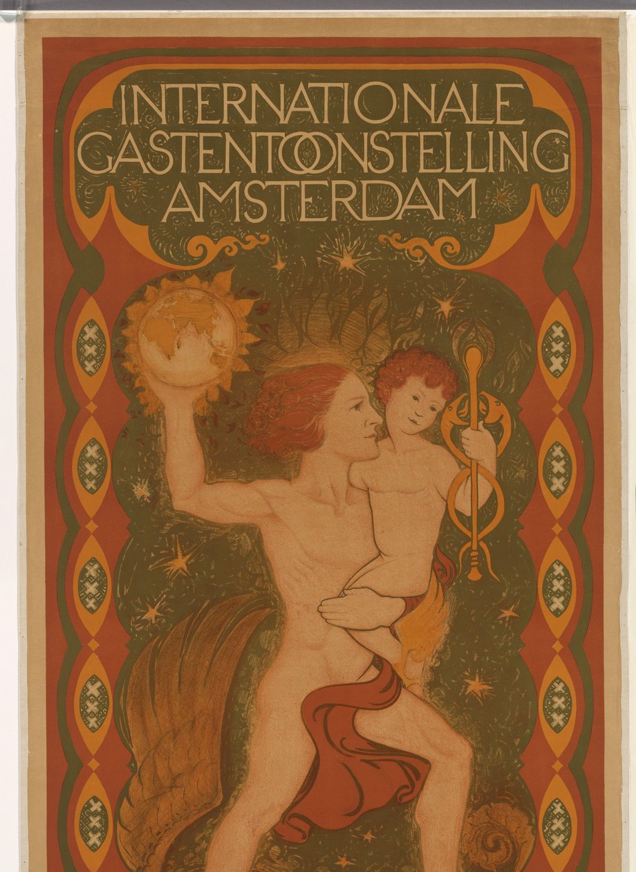 Plakat do Międzynarodowej Wystawy Gazu w Amsterdamie Międzynarodowa Wystawa Gazu w Amsterdamie (tytuł na obiekcie) autorstwa Jac Jongert