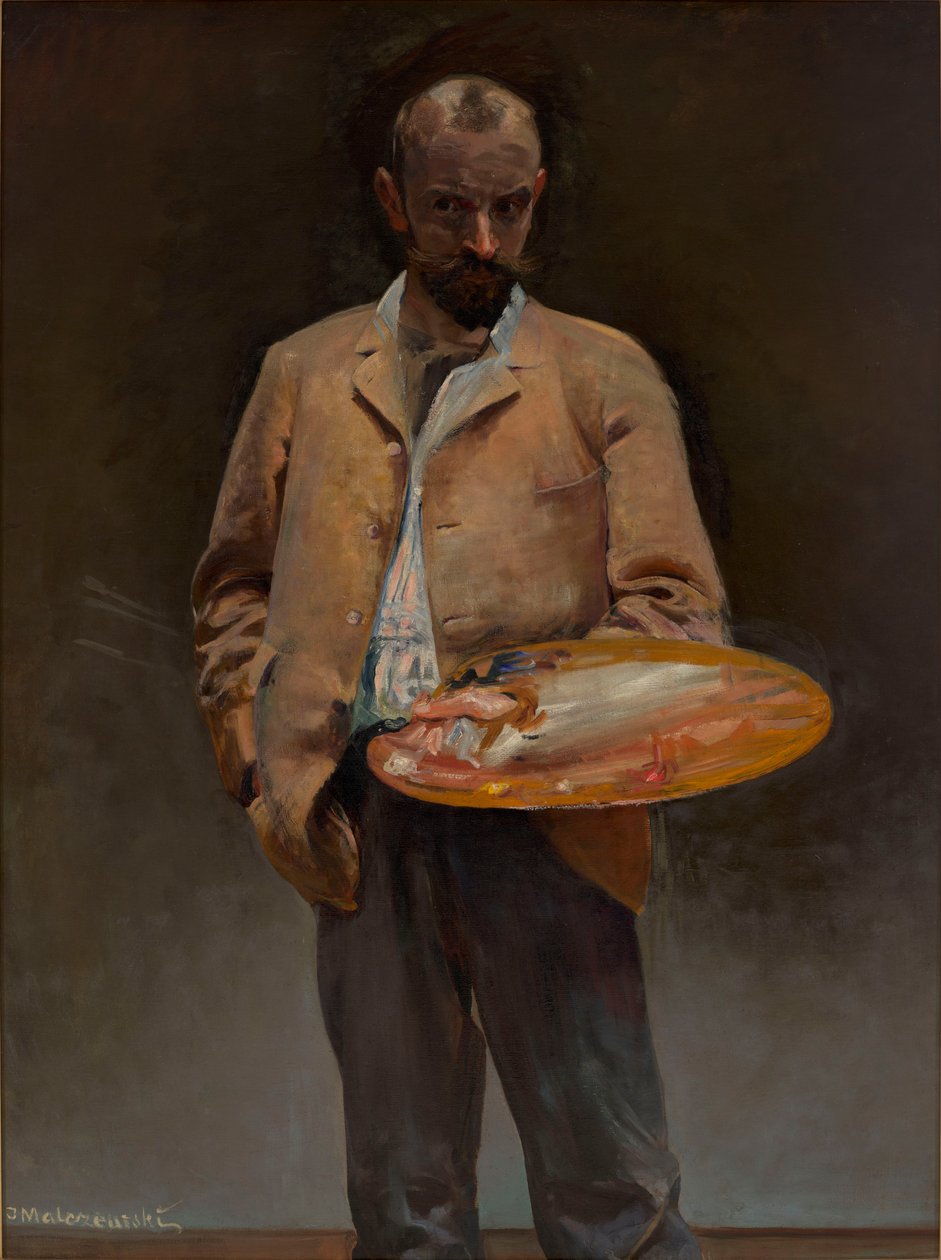 Autoportret artysty z paletą autorstwa Jacek Malczewski