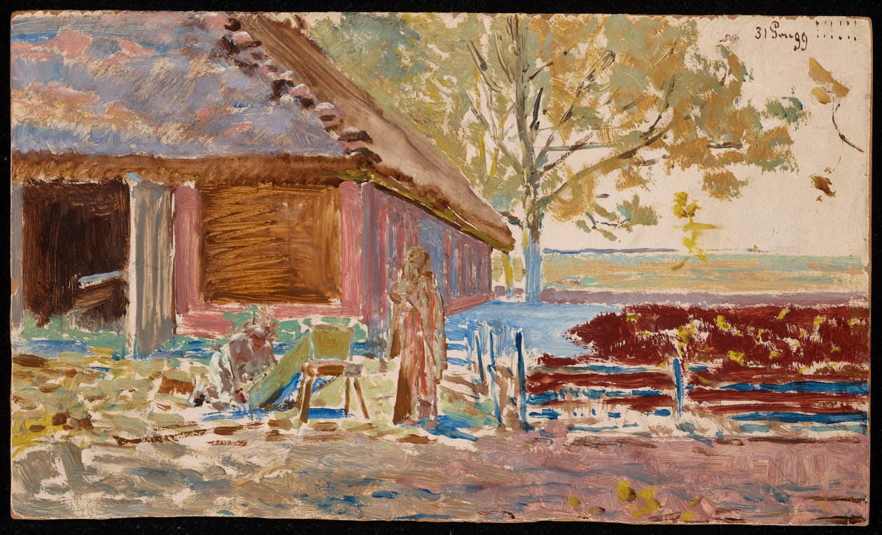 Koniec wieku - 31 grudnia 1899 roku, pejzaż z trumną autorstwa Jacek Malczewski