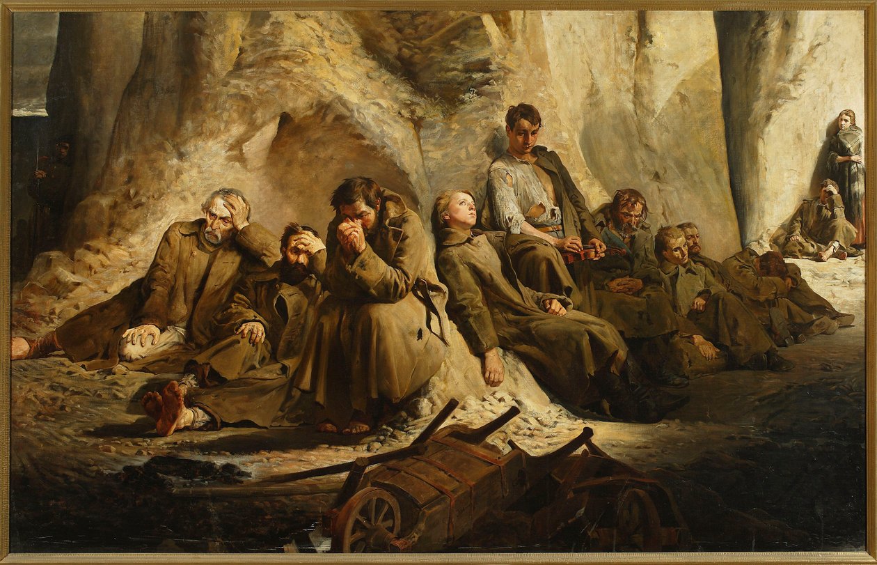 Niedziela w kopalni (Odpoczynek w kopalni) autorstwa Jacek Malczewski
