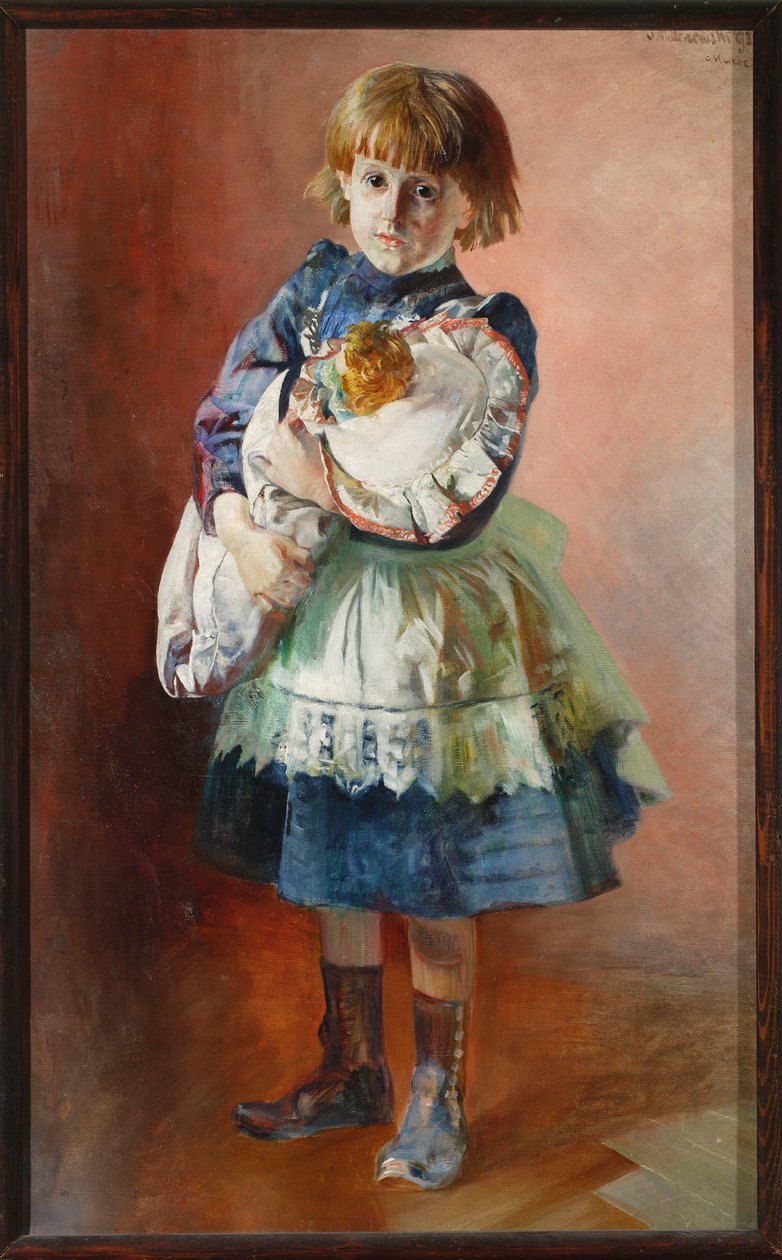 Portret Julii, córki artysty, z lalką autorstwa Jacek Malczewski
