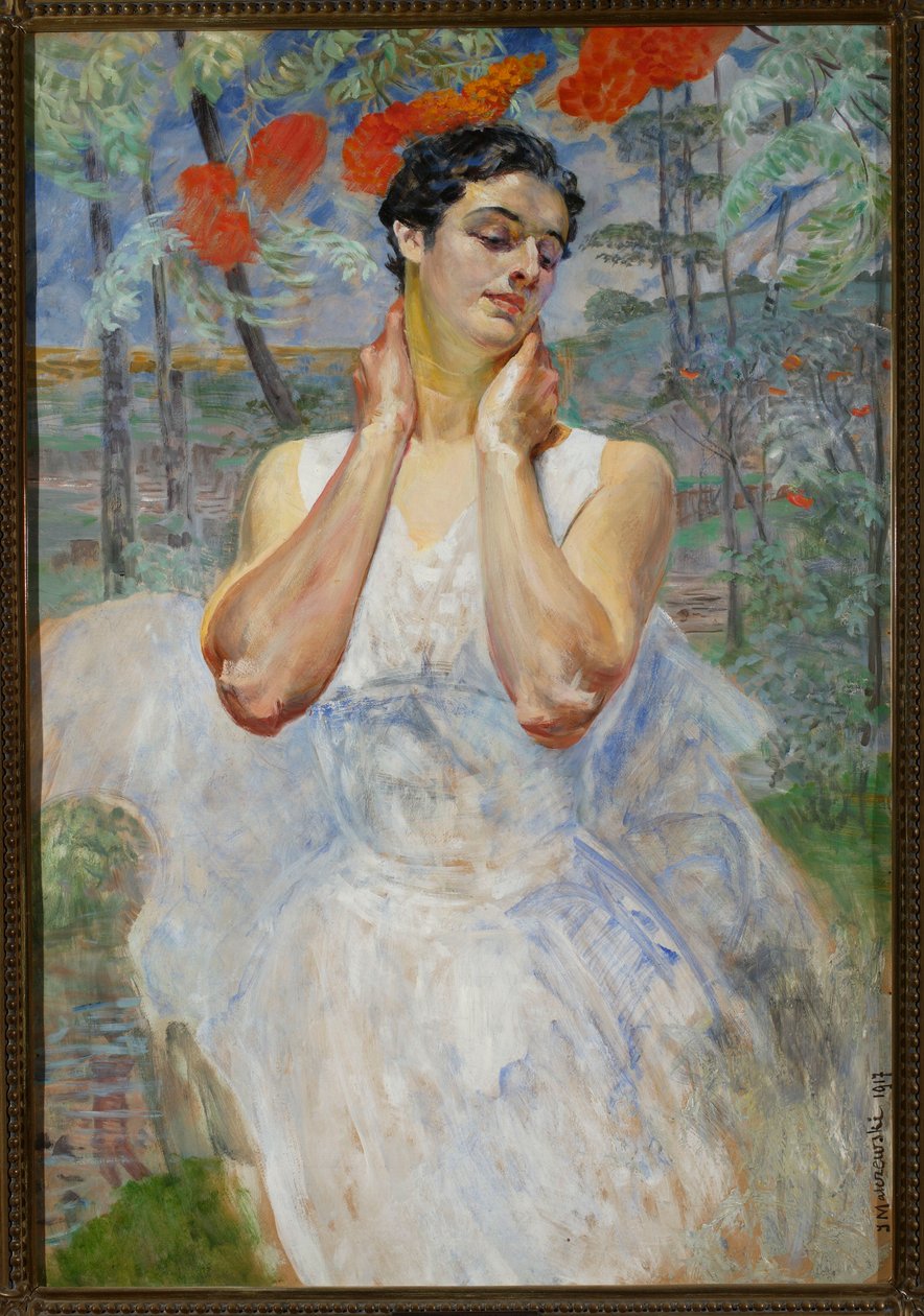Portret kobiety na tle jarzębiny autorstwa Jacek Malczewski