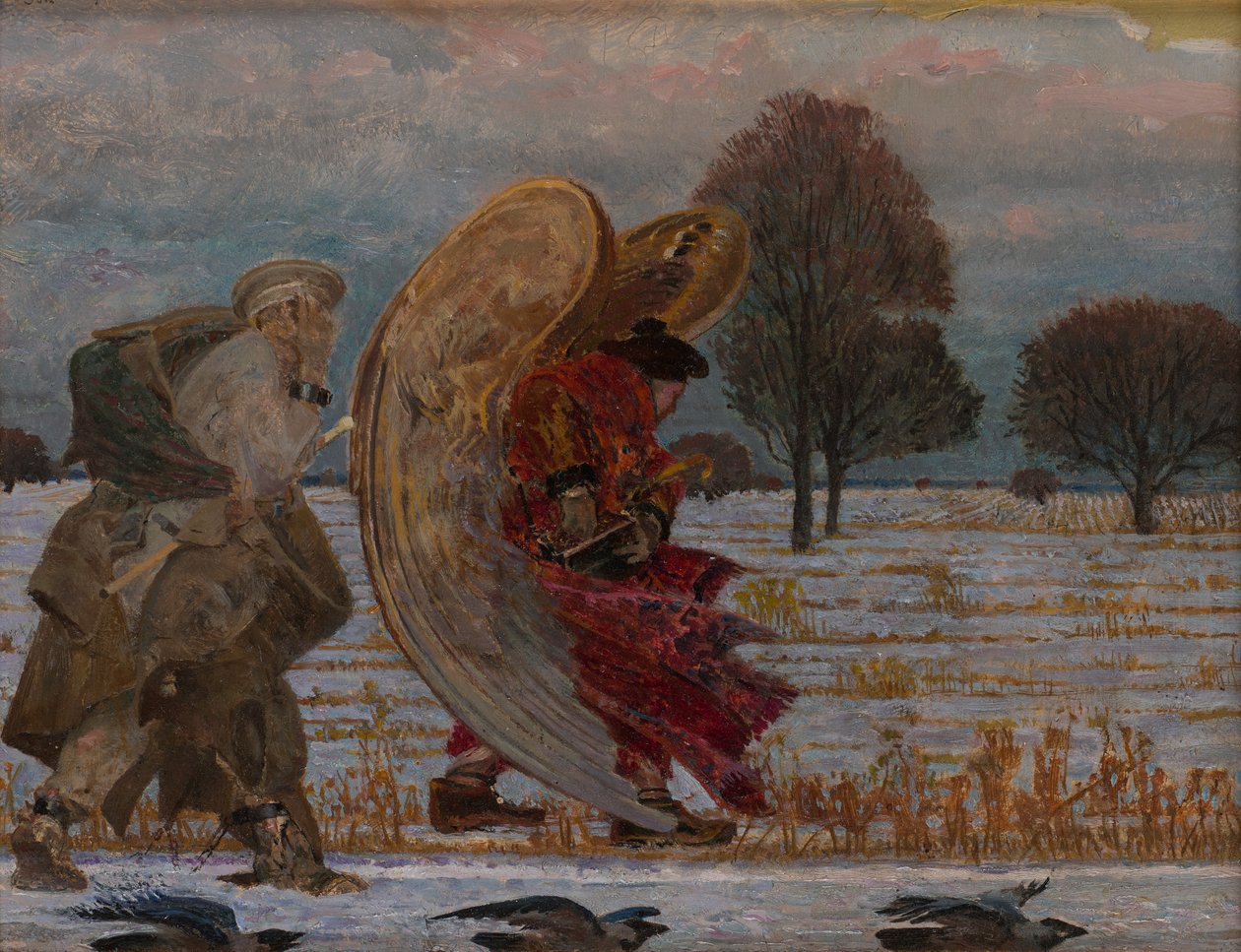 Za aniołem (część lewa tryptyku) autorstwa Jacek Malczewski