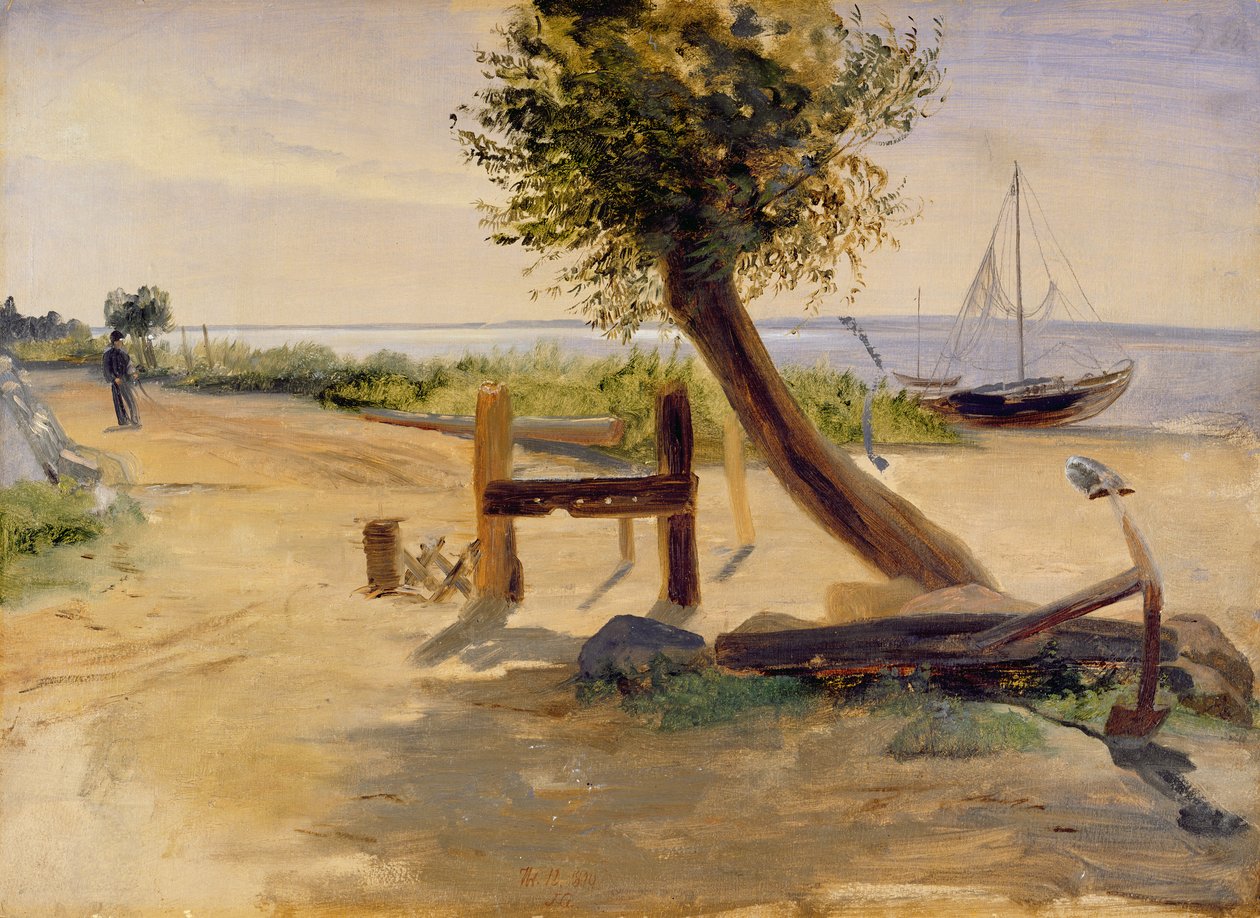 Brzegi Łaby, 1840 (olej na papierze na płycie) autorstwa Jacob Gensler